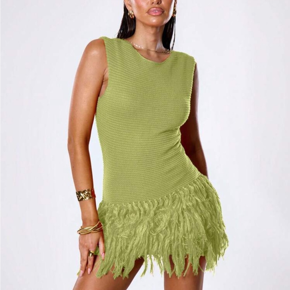 SHEIN Green Backless Dress